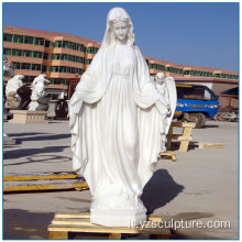 Vita Forme Religioso Puro Marmo Bianco Statua di Vergine Maria